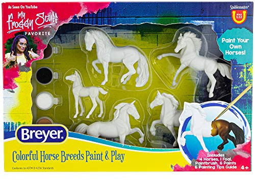 Breyer Horses Stablemates Horse Crazy Lot de 5 peintures colorées pour chevaux - Échelle 1:32 - Modèle #4234