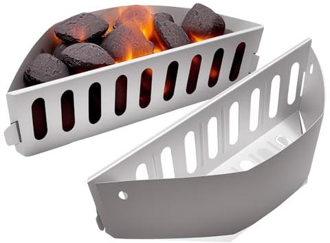 GriHero 2er Pack Char-Basket Holzkohlekörbe für Weber 7403, Verzinkte Platte Kohlekorb Holzkohlegrills für One Touch, Master Touch und alle Anderen von 47, 57 und 67cm Kugelgrills