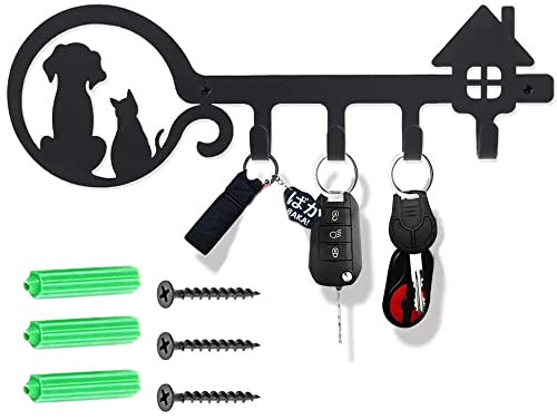 WEIWUXIAN Schlüsselhalter Haken Organizer, Schlüsselhaken für Wand, Schlüsselbrett Metall, Schlüsselbrett Hakenleiste, Schlüsselleiste Vintage Decor Haustür Küche Fahrzeugschlüssel Aufhänger