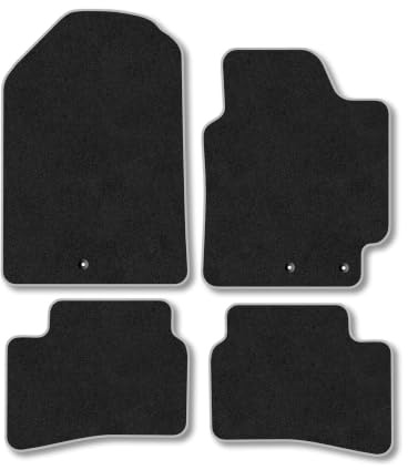 Fits Kia Rio (2017+) Carpet Car Mats | Grey Edge Trim Tailored Fit Floor Mats Full Coverage Protection Accessories Easy Clean Anti Slip Made in the UK