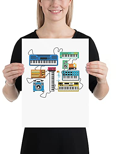 Humorvolles Schlagzeug Elektronischer Musiker Synthesizers Enthusiast Neuheit Poster