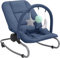vidaXL Babywippe 3-Punkt-Sicherheitsgurt Schaukelbar Arretierbar Baby Schaukel Wippe Wiege Liege Spielbogen Babyschaukel Schaukelwippe Babywiege Marineblau Stahl