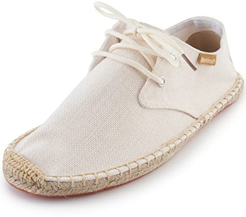 Alexis Leroy Lace Up Alpargatas de Lona para Hombre Espadrillas Slip on Color Sólido Beige 22ss 44 EU