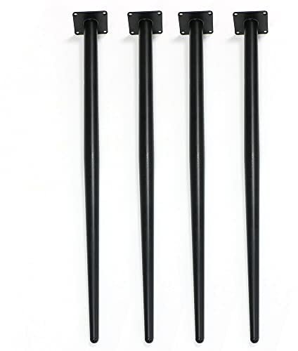 KinHall Schreibtischbeine aus Metall,4 Stück 72 cm konische Möbelfüße, Esstisch, Couchtisch, Tischbeine, Tischbeine für Schreibtisch, Couchtisch, Bank, Stahl, runder Tischrahmen