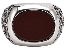 ORUS BIJOUX Herren-Siegelring, Silber, Adel, Tigerauge, Rot, Sterling-Silber 925/1000, Tigerauge