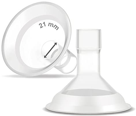 Maymom MyFit Comfy Series 21 mm Two-Piece Design Breastshield Compatible with Medela Breast Pump Parts; Replace Medela Shields; Fit MaxFlow Flex Connector; 2pc