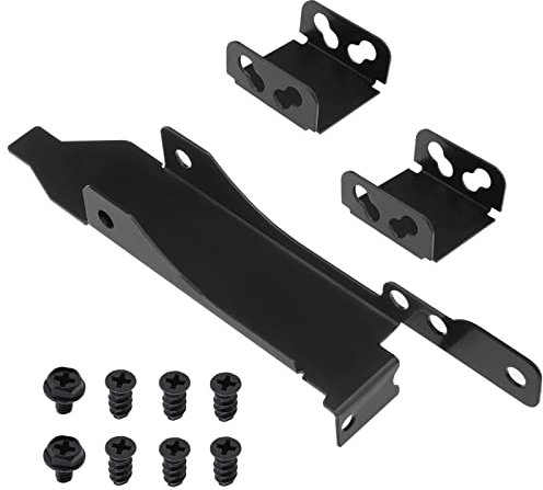 Micro Traders PCI Slot Bracket Dual Fan Mount Rack GPU Bracket for Mounting One/Two 120mm Computer Case Fans Computer Radiator Holder Black Metal