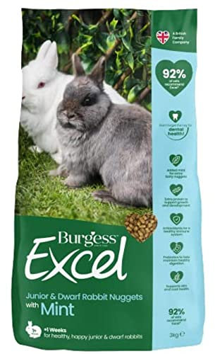 Burgess Excel Junior and Dwarf Nuggets with Mint Rabbit Food 3 kg