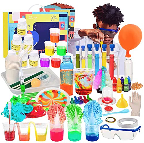 Faburo 166 Stück Experimente für Kinder ab 8-14 Jahren, Experimentierkasten für Kristalle Züchten, Wissenschaft Experimente Kits Experimente Spielzeug Geburtstagsgeschenk für Jungen und Mädchen