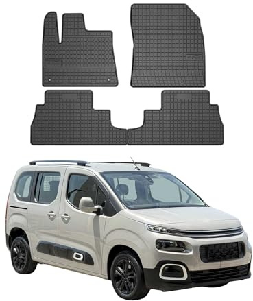 OMAC Fußmatten für Citroen Berlingo Multispace 2018-2026 Gummi 4X Schwarz | Gummimatten, Automatten, Allwetter, Antirutsch, fahrzeugspezifisches Produkt, wasserdicht
