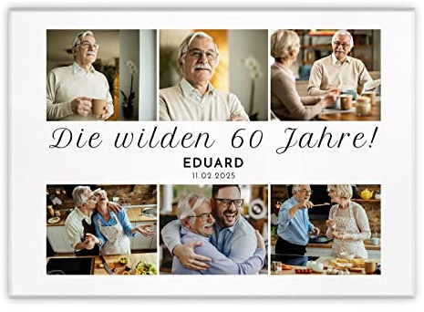 Maverton Fotoleinwand mit eigenem Bild, personalisiertes Leinwandbild | Mit Holzrahmen, Größe 30x40 oder 50x70, Fotowand Collage mit Wunschmotiv für Jungen, für Männer, wilde Jahre, 50 x 70 cm