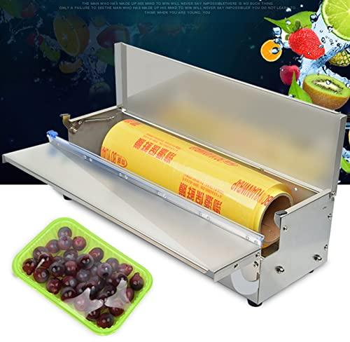 Cortador de Film Transparente, dispensador Reutilizable con Cortador de portaobjetos, Cortador de película de Acero Inoxidable, Adecuado para envases Frescos para el hogar de supermercados.