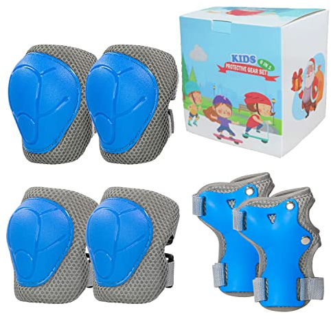 LANOVAGEAR Knieschoner Kinder Schützer Inliner Schonerset Protektoren Kinder 2-8 Jahre Ellbogenschützer Knieschützer Handgelenkschützer 6 in 1 für Inliner Radfahren Skateboards Roller (blau)