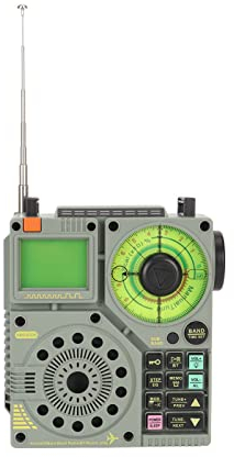 Vollband Radioempfänger, Tragbares Kurzwellenradio, Vollband FM MW SW AIR VHF Tragbares Radio Batteriebetrieben mit BT, SOS Alarm, APP Fernbedienung, für den Außenbereich