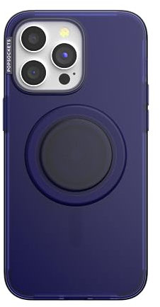 PopSockets iPhone 15 Pro Max Case with Phone Grip and Slide Compatible with MagSafe, Phone Case for iPhone 15 Pro Max, Wireless Charging Compatible - French navy