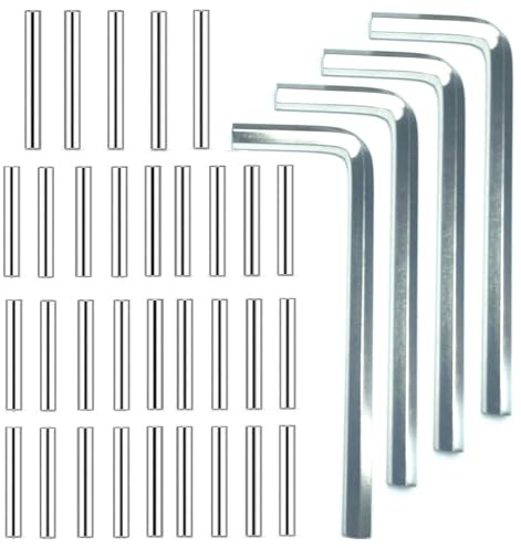 ZDingTech Spring Hinge Tension Pin Replacement Kit.20pcs Stainless Steel Shelf Pins and 3pcs Hex Wrenches,Metal Dowel Pegs Shelf Support Pins Kit for Self Closing Door Hinges Garage Door Closer Hinge