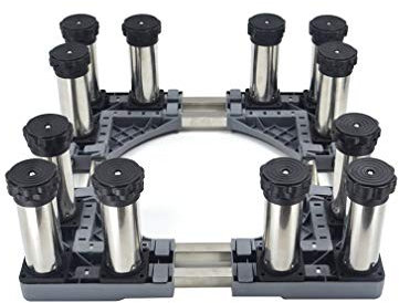 Base de soporte para lavadora Base de secadora reforzada con silenciador antivibración Frigorífico Congelador Altura de rejilla alta universal 18-22 cm Soporte para cocinas Pedestal Longitud/Anch