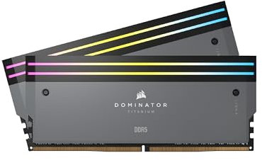 CORSAIR DOMINATOR TITANIUM RGB DDR5 32Go (2x16Go) DDR5 6000MHz CL30 AMD EXPO Intel XMP iCUE Mémoire Informatique Compatible - Gris (CMP32GX5M2B6000Z30)