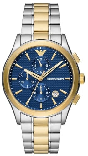 Emporio Armani Herrenuhr Paolo Quarz/Chrono Uhrwerk 42 mm Gehäusegröße mit einem Edelstahlarmband AR11579