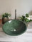 Lavabo redondo de mármol de flores verdes, piedra de mármol natural, encimera de lavabo