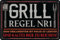 30 x 20 cm Blechschild – lustiger Spruch - Grillregel Nr. 1 „Dem Grillmeister ist Folge zu leisten und kaltes Bier zu reichen!“