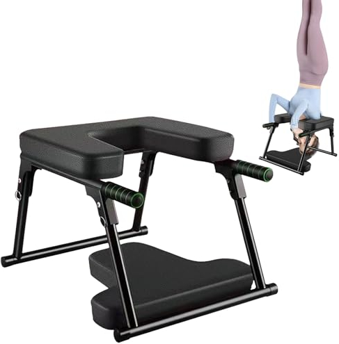 Yoga Stuhl Kopfstandhocker, Faltbar Yoga Hocker Kopfstand, feetup Kopfstandhocker-200KG Tragfähigkeit, Metallrahmen Kopfstand ür Familie, Entlasten ErmDung