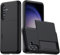 Beajew Coque Portefeuille pour Samsung Galaxy S24/ S25 avec Porte-Cartes, Étui de Protection Téléphone Double Couche Antichoc, Fente Cachée Coulissante, Antichoc TPU+PC Housse Portefeuille - Noir