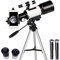 Telescope for s&Astronomy Beginners - 70mm Aperture 300mm High Magnification Astronomical Refractor Telescope Portable Travel Telescope with Tripod