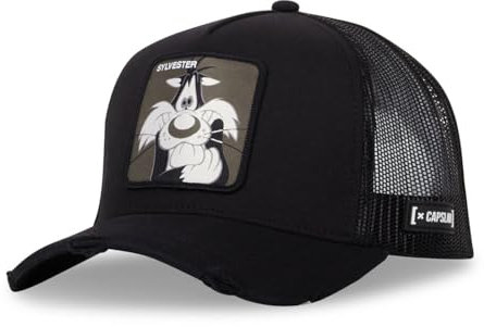 Capslab Sylvester Looney Tunes Used-Look Schwarz Verstellbare Truckercap - One-Size