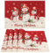 AFXXE Platzset Weihnachten, Tischset Weihnachten Abwaschbar, Platzdeckchen Winter 30x45cm, Rot Weihnachtsmotiv Platzsets 4er Set, Tischsets Weihnachten Stoff Genutzt für Tischdeko(Lebhaft)