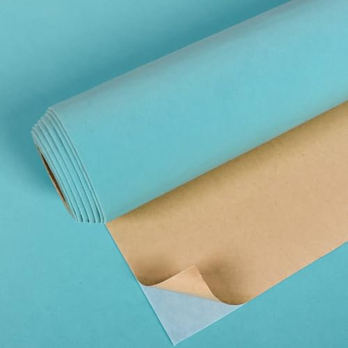 VEELIKE Baby Blue Velvet Fabric Wallpaper Self Adhesive Felt Velvet Drawer Liner Velvet Wallpaper 40cmx300cm Jewelry Box Contact Paper for Furniture Stickers Velvet Flocking Fabric for Bedroom Dresser