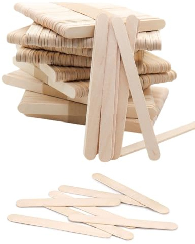 TOZBLEU 200pcs Palos de Madera Natural para Helados Paletas Manualidades,Palos de Helado Grandes Suave para Proyectos de Niños, Etiquetas Plantas Jardín,Varas de Madera para Modelismo y Bricolaje