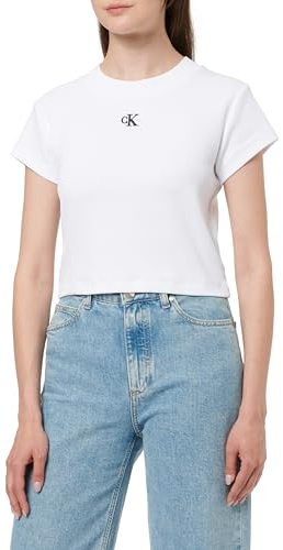 Calvin Klein Damen Ck Rib Baby Tee Lv047c211g T-Shirts