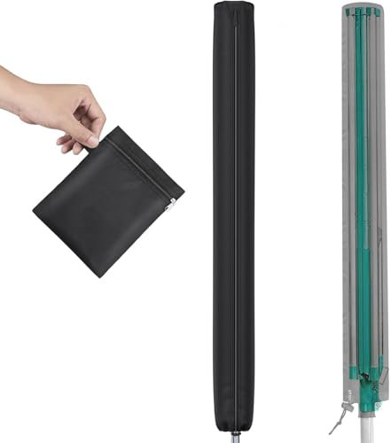 Wäschespinne Schutzhülle 600D Oxford-Stoff Schutzhülle Wäschespinne mit Aufbewahrungstasche, Wasserdichte und UV-beständig,Abdeckung Wäscheständer mit Reißverschluss für Außenbereich(180x16x16cm)