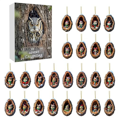 2D Animal Christmas Countdown Calendar, 24 Days Vacation Countdown Calendar, Animal Christmas Countdown Pendant, Acrylic Countdown Calendar, Animal Toy Countdown Calendar