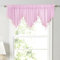Molaxhome Swag Curtain 51 inch Length, Rod Pocket Scalloped Curtain Valance Sheer Lace Panels with Crystal Beads Bedroom 1 pc (Pink, 51Wx23L)