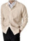 Maglioni uomo cardigan in filo con patta e bottoni a maniche lunghe cardigan con cerniera, Kaki, L
