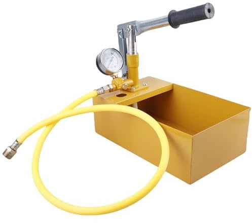 Pompa di pressione da 5 litri, pompa di riempimento manuale da 25 bar e pompa di prova con tubo di pressione da 1 m da 1/2, pompa di prova a pressione in alluminio pressofuso per test di tenuta