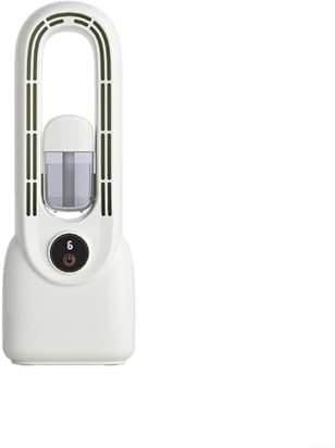 Entgoinggo Portable Bladeless Fan, Cooling Fan with Misting Function 6 Adjustable Speeds LED Light USB Powered for Home Office Bedroom(White)