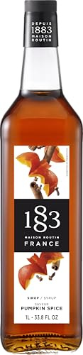 1883 Pumpkin Spice Sirup| Qualität aus Frankreich | 1 Liter | Glasflasche | Vegan
