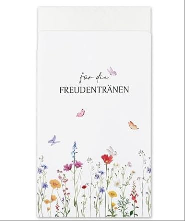 Luxoraiova 50 Stück Freudentränen Tüten Hochzeit – Mini Papiertüten mit verschiedenen Blumenmotiven – Deko & Verpackung für Taschentücher – Gastgeschenke Hochzeitsdeko Vintage Stil Wedding Envelopes