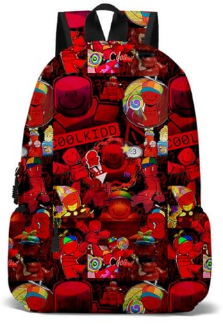 JGJOAIJ Kinder-Rucksack, Schultasche für Jungen, 3D-Druck, Cartoon-Tasche, Reise-Tagesrucksack, Kinderrucksack, Forsaken-Gubbys, Spielgeschenk