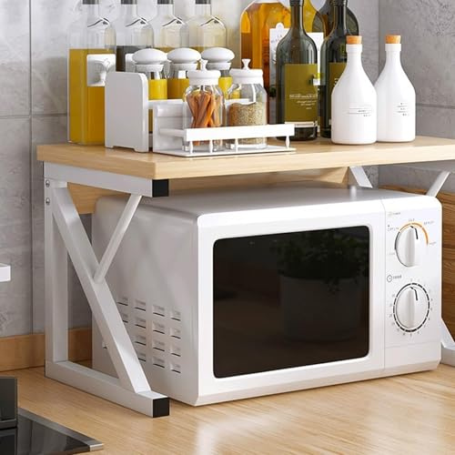 Piccolo supporto multiuso per microonde e piano di lavoro, per cucina e ufficio, scaffale salvaspazio con design robusto