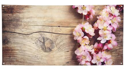 Frühlingsblüte auf Holz Romantische Natur Banner Outdoor/Indoor Banner Dekoration für Geburtstag, Party, Hochzeit, Festival, Halloween