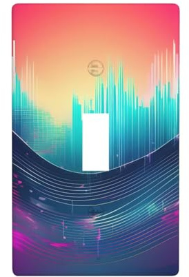 Cool Music Sound Wave Stampa Placca Interruttore, 1 Gang Placca Da Parete Singola Toggle Interruttore Luce Piastra di Copertura