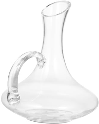 ARTSEWPLY Carafon à Vin en Verre sans Plomb avec Poignée, Décanteur de Vin Rapide, Décoration de Bar Élégante pour Ambiance Festive, Forme Incision Arrondie