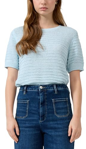 QS Damen 2179926 Pullover Kurzarm mit Strukturmuster