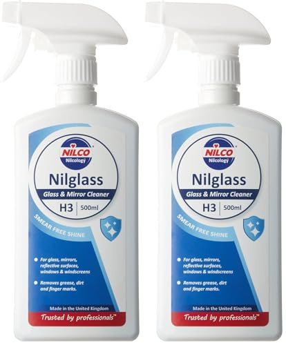 Nilco Professional Nilglass Smear-Free Glass and Mirror Cleaner, 500 ml (Pack of 2)