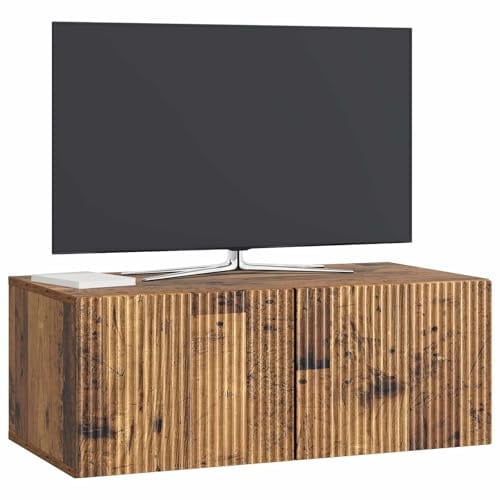 vidaXL Wandmontierter TV-Schrank Altholz 78,5 x 41 x 30 cm, Wohnzimmer, Moderne Entertainment-Wand, rechteckige TV-Konsole, stylischer Stauraum, hängender Schrank