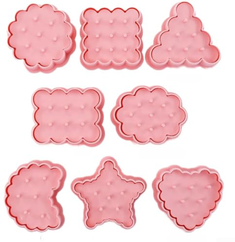 Set di 8 biscotti in polipropilene per la cottura di biscotti, fondente, zucchero artigianale e pasticceria, con forme multiple